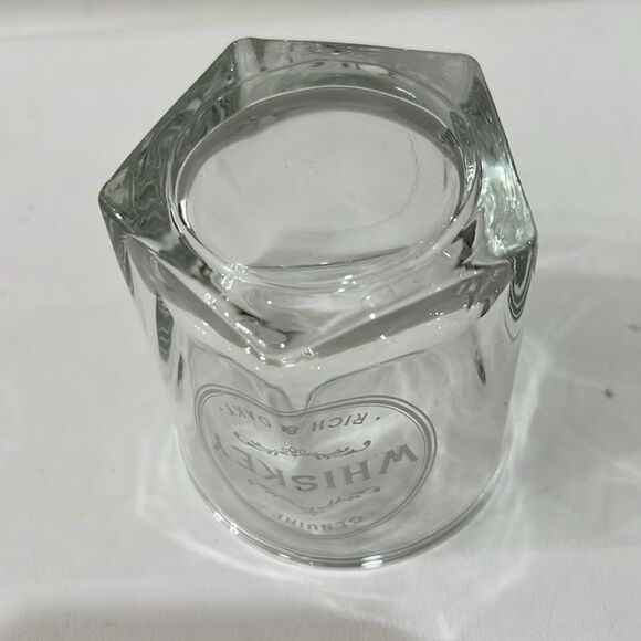 Whiskey Genuine Rich & Oaky White Faceted 8 Oz 3 1/4 In Tall 3 In Round Tumbler - Picture 5 of 7